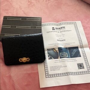 Versace Black wallet with Gold Medusa Emblem